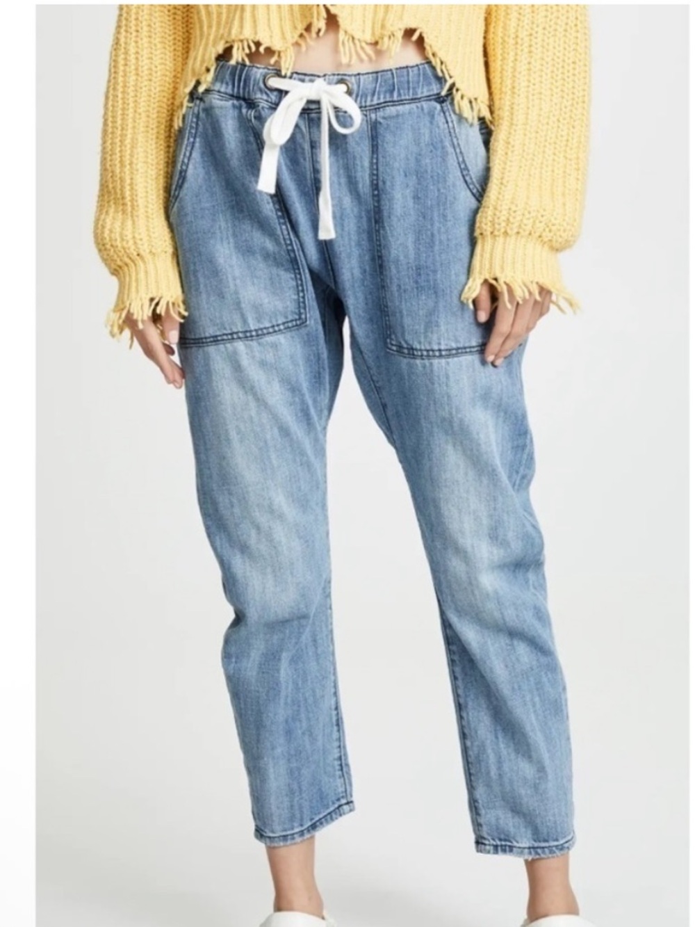 One Teaspoon Shabbies Low Waist Drawstring Boyfriend Barrel Jeans S NWOT
